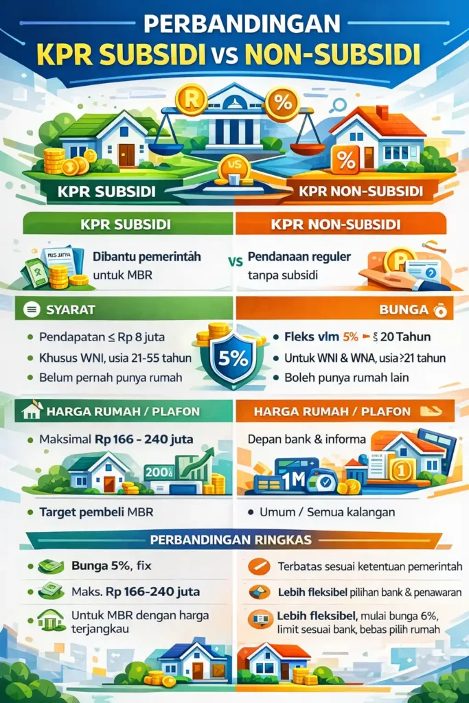 Perbedaan KPR subsidi vs non-subsidi