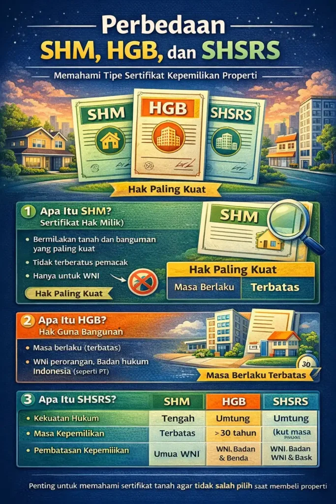 Perbedaan SHM, HGB, dan SHSRS